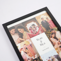 Personalized Wedding Photo Collage Frame with Names | Custom Couple Memory Frame