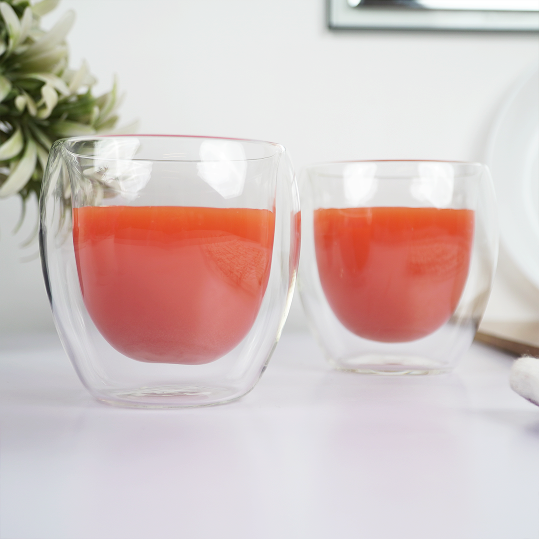 Double Wall Glass Cups | Heat Resistant Clear Glass for Coffee, Tea & Drinks