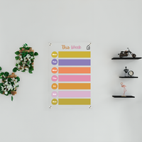 Colorful Acrylic Weekly Planner Board – Reusable Wall Organizer for Home, Office & Study