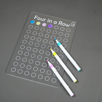 Reusable Four in a Row Game Board for Kids Learning Board with Pen Box & Cleaning Cloth