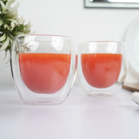 Double Wall Glass Cups | Heat Resistant Clear Glass for Coffee, Tea & Drinks