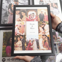 Personalized Wedding Photo Collage Frame with Names | Custom Couple Memory Frame