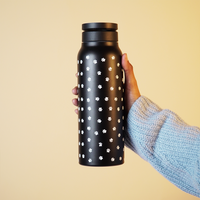 Black Paw Print Stainless Steel Water Bottle