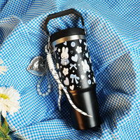 She Is Magic Printed Tumbler with Handle & Straw | Reusable Travel Cup | Stylish Everyday Drinkware