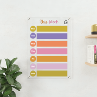 Colorful Acrylic Weekly Planner Board – Reusable Wall Organizer for Home, Office & Study