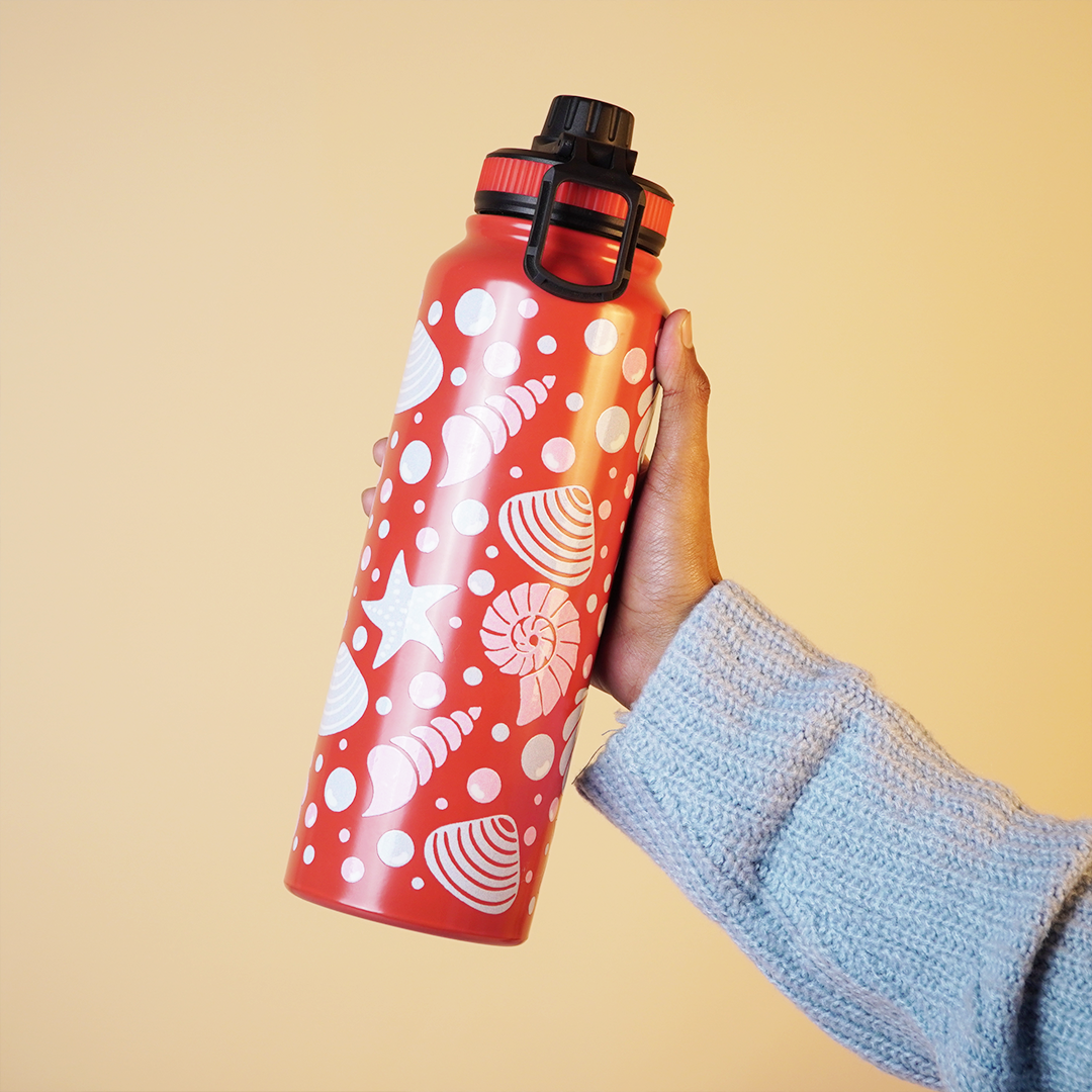 Ocean Shell Print Stainless Steel Water Bottle