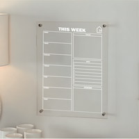 Acrylic Weekly Planner Board with To-Do, Notes & Appointments – Reusable Wall Organizer
