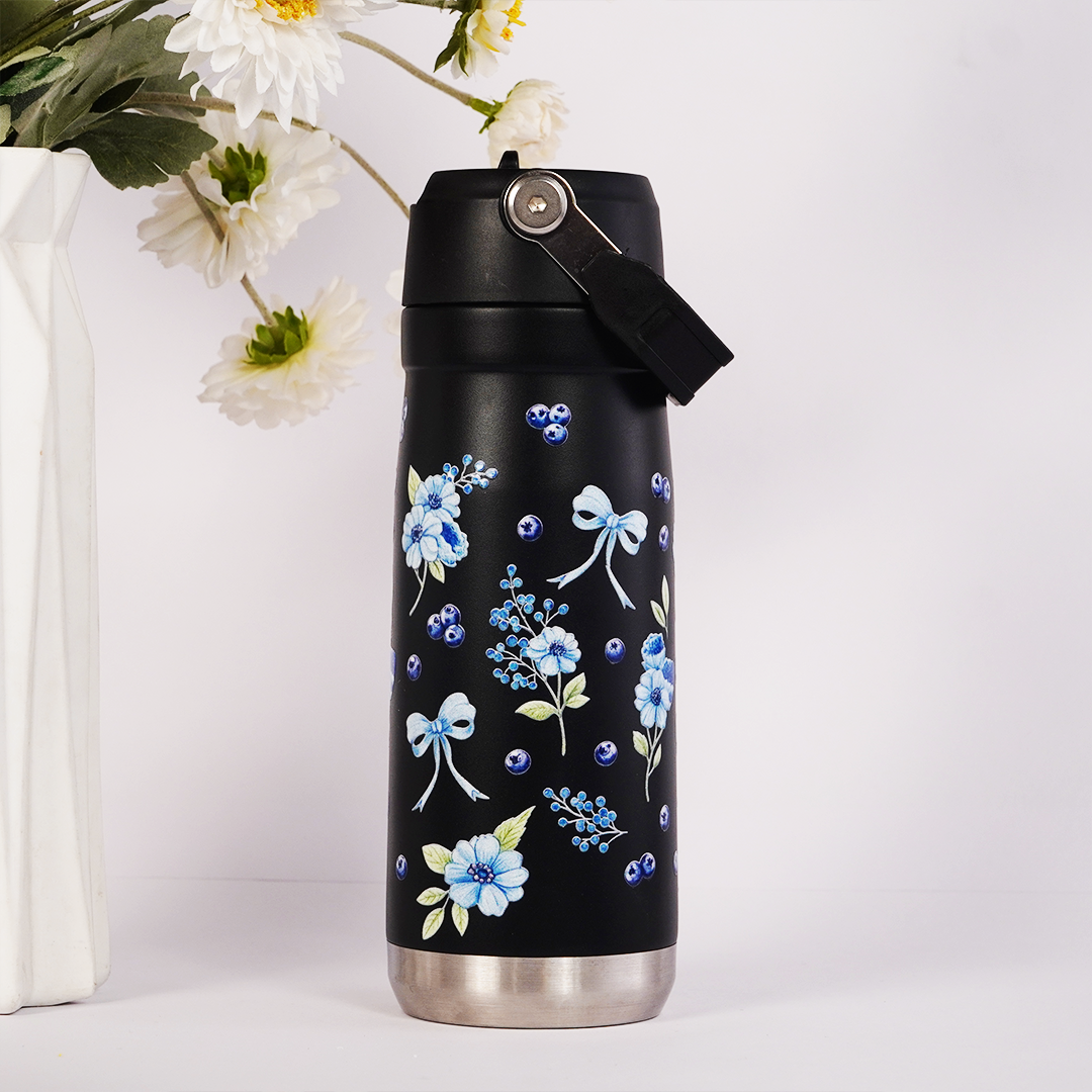 Midnight Bloom Tumbler — Leakproof & Insulated