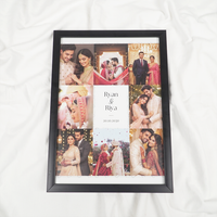 Personalized Wedding Photo Collage Frame with Names | Custom Couple Memory Frame