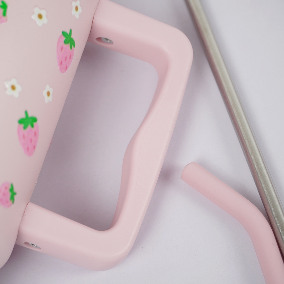 Pink Strawberry Daisy Tumbler