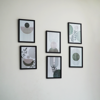 Minimalist Geometric Wall Art Frame Set-6 – Modern Botanical Abstract Wall Decor