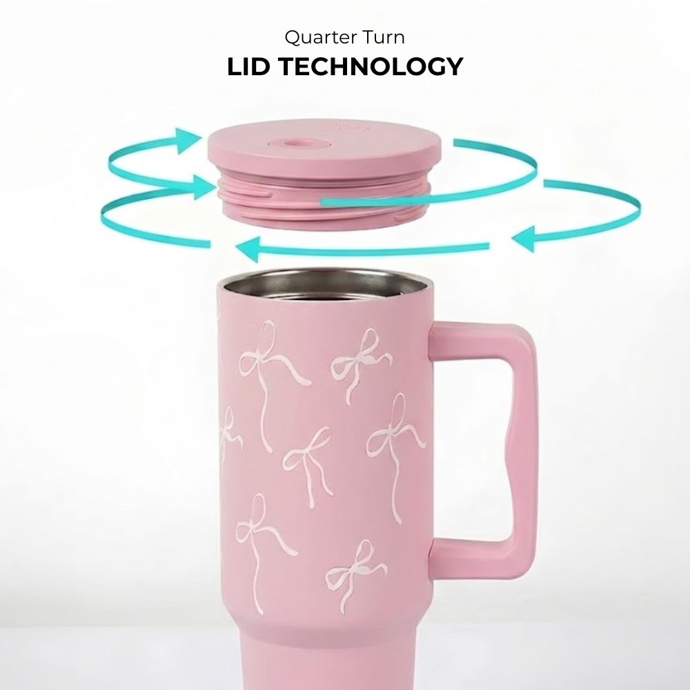 Blush Bloom Tumbler With Pink LId 🎀