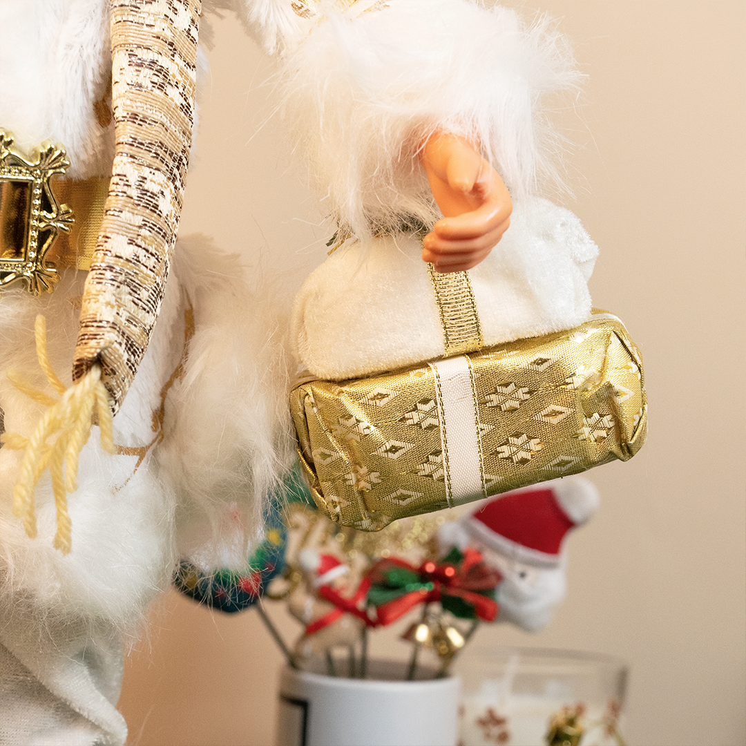 White & Gold Santa Claus Showpiece