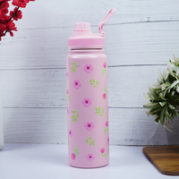 Floral rose Design Stainless Steel Bottle