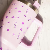 Floral Insulated Tumbler with Handle & Straw