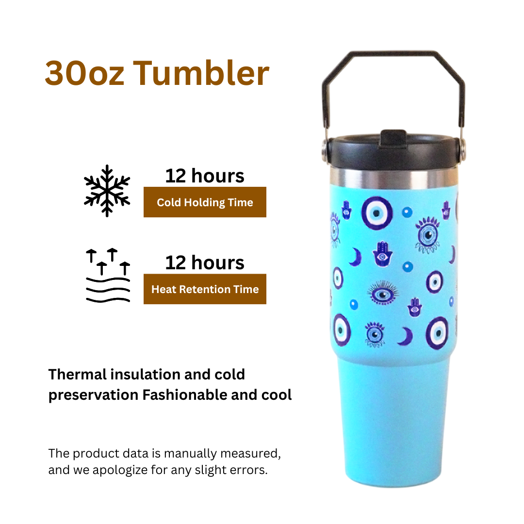 Evil Eye Protection with Hamsa Hands Insulated Tumbler