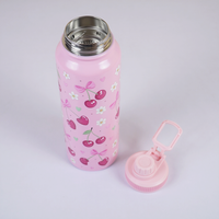 Cute Cherry Print Stainless Steel Water Bottle