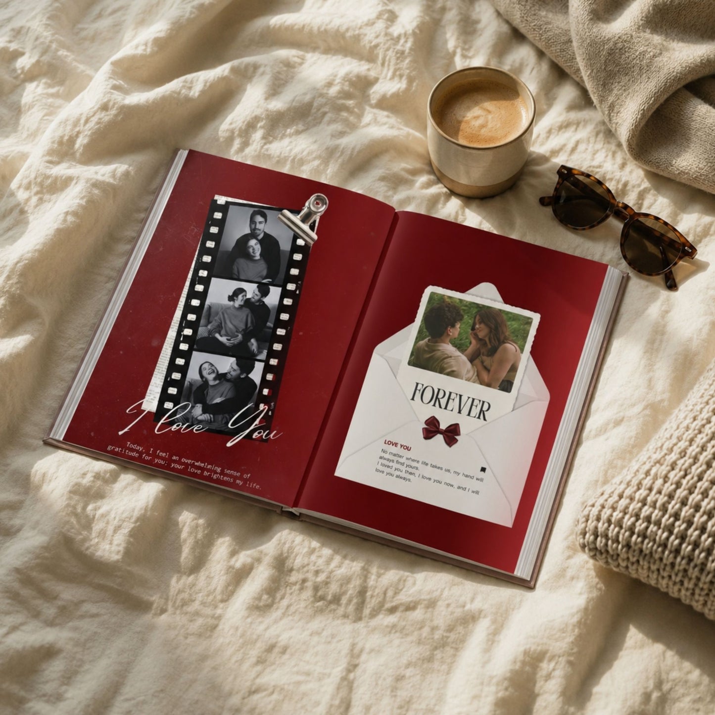 Custom Couple Photo Book – Full of Love Memory Album