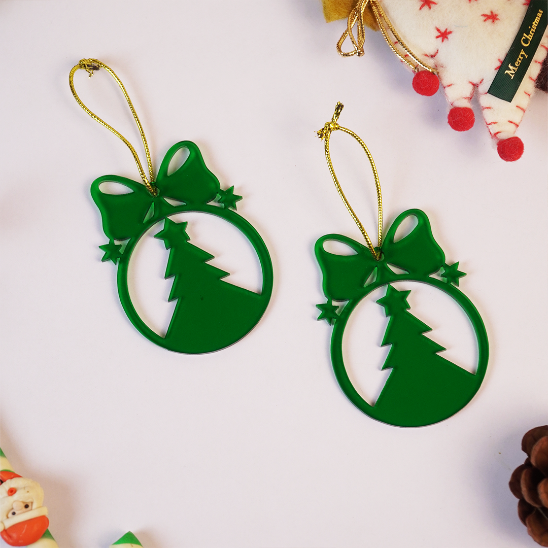 Set-6 Christmas Tree Ornament Cutouts – Green