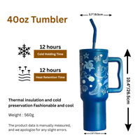 Ocean Deep Sea Dream Stainless Steel Tumbler with Straw – 40oz