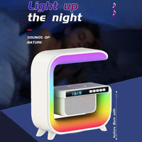 RGB LED Speaker Rgb Night Lamp with app Wireless Charger Alarm Clock Desk Lamp Wireless Charging Wakeup Light