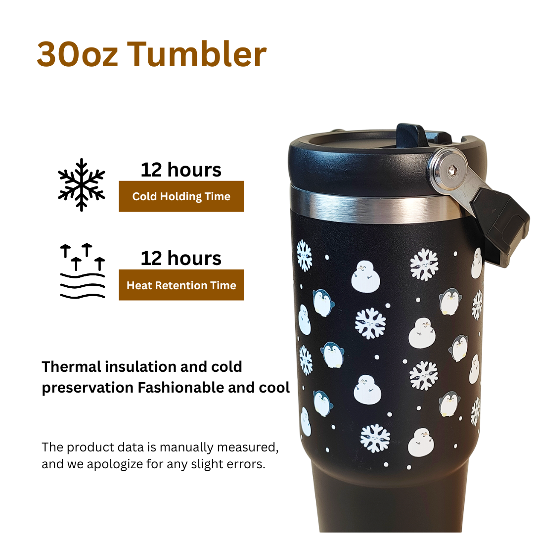Winter Snow man with Penguin Tumbler