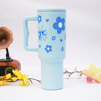 Bow with Flower 40oz Insulated Tumbler – Sky  Blue