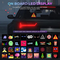 Smart Screen Display Frame, Car Rear Window LED Screen Light, Pattern Animation Scrolling Programmable LED Light , LED Screen, Portable Car Dashboard Screen , App control led Display Screen