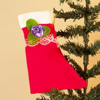 Set-4 Decorative Hanging Socks with Floral Design