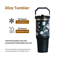 Meow Magic Tumbler – Cute Cat Print Stainless Steel Double-Wall Insulated Mug