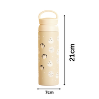 Cute Penguin Design Vacuum Insulated Tumbler – 490ml Hot & Cold Stainless Steel Bottle with Carry Loop Lid