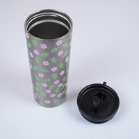 Floral Stainless Steel Tumbler with Straw