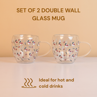 Set-2 Snowman -Double Wall Glass Mug