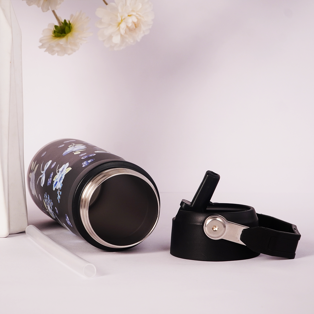 Midnight Bloom Tumbler — Leakproof & Insulated