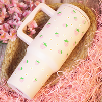 Pink Strawberry Daisy Tumbler