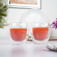 Double Wall Glass Cups | Heat Resistant Clear Glass for Coffee, Tea & Drinks