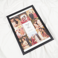 Personalized Wedding Photo Collage Frame with Names | Custom Couple Memory Frame