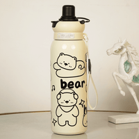 Happy Bear Stainless Steel Water Bottle - Memories InsiteHAPPY BLACK BEAR SHIPPER BOTTLE - 650 ML