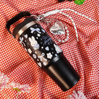She Is Magic Printed Tumbler with Handle & Straw | Reusable Travel Cup | Stylish Everyday Drinkware