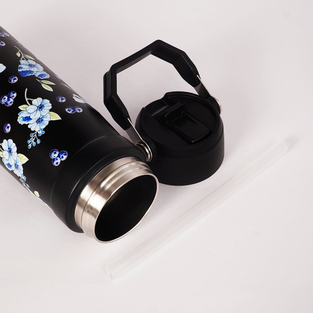 Midnight Bloom Tumbler — Leakproof & Insulated