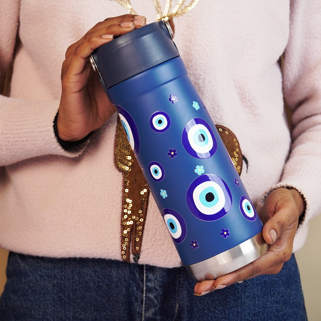 Evil Eye Print Stainless Steel Water Bottle