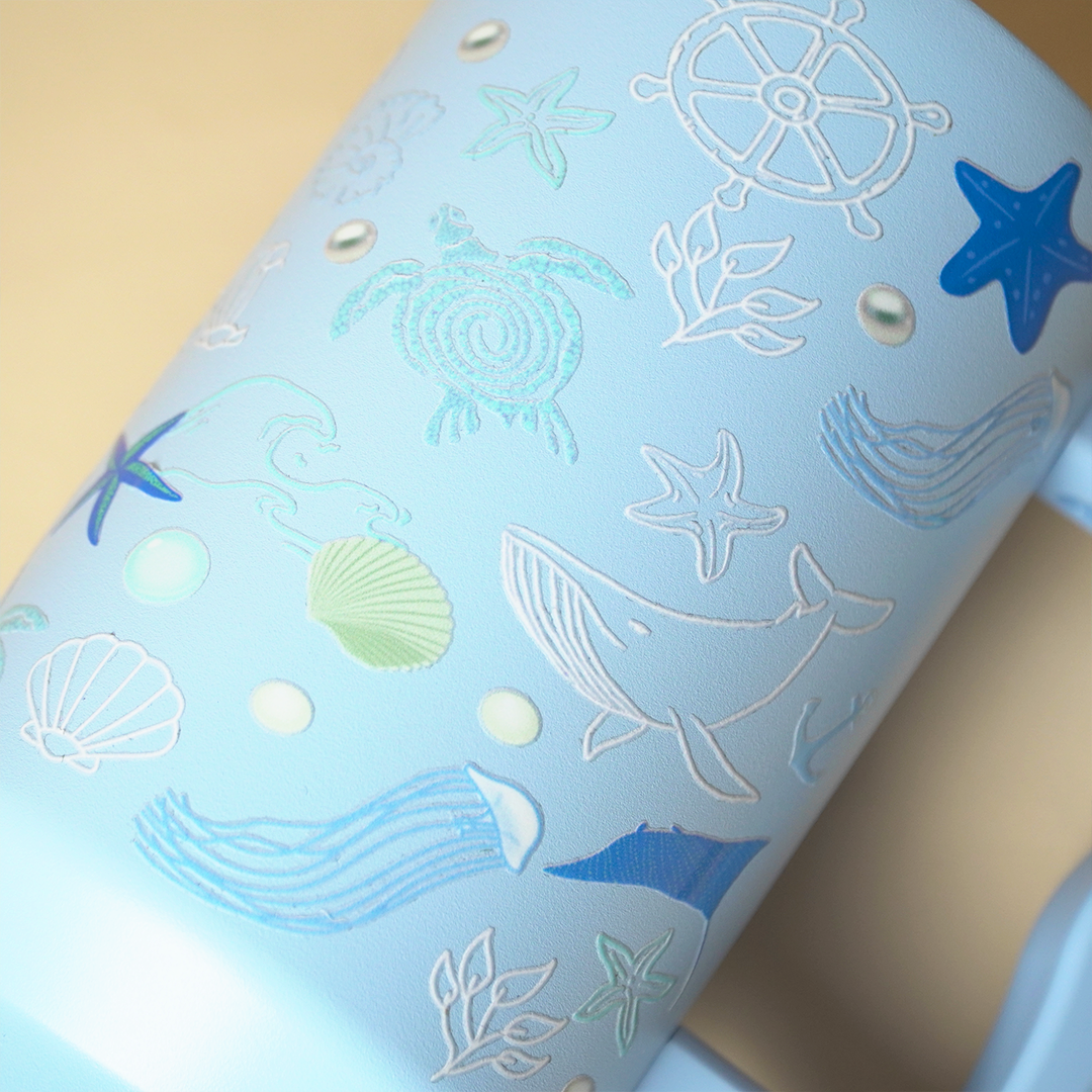 Aqua Marine Insulated Tumbler — Leakproof & Insulated (Sky Blue)