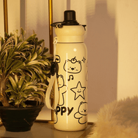 Happy Bear Stainless Steel Water Bottle - Memories InsiteHAPPY BLACK BEAR SHIPPER BOTTLE - 650 ML