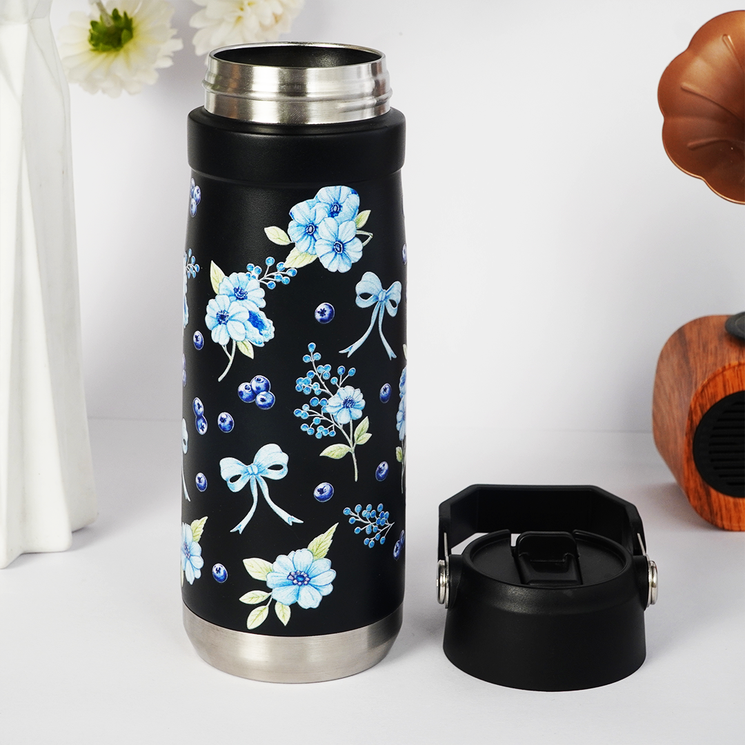 Midnight Bloom Tumbler — Leakproof & Insulated