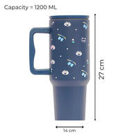 Cute Animal Print Stainless Steel Travel Tumbler with Handle
