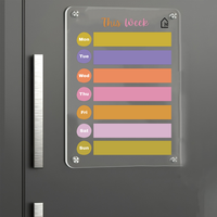 Acrylic Weekly Planner Magnetic Board with Markers & Cleaning Rag