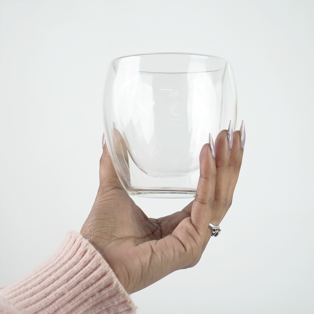 Double Wall Glass Cups | Heat Resistant Clear Glass for Coffee, Tea & Drinks