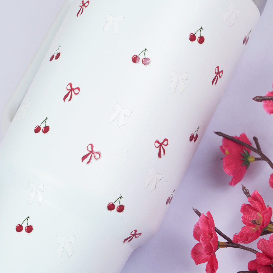 Cherry Daze Insulated Travel Tumbler with Handle & Lid with straw