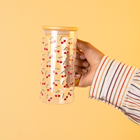 Set of 2 Sweet Hearts & Blooms Glass Tumbler Set