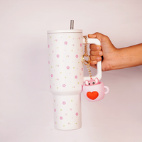 Blooming Garden Floral Tumbler with Straw & Handle